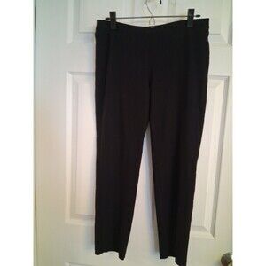 Eileen Fisher Pants Women PM black Washable Crepe Straight Leg Pull On